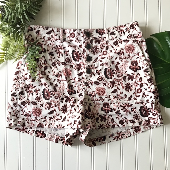 LOFT Pants - Loft floral shorts red white